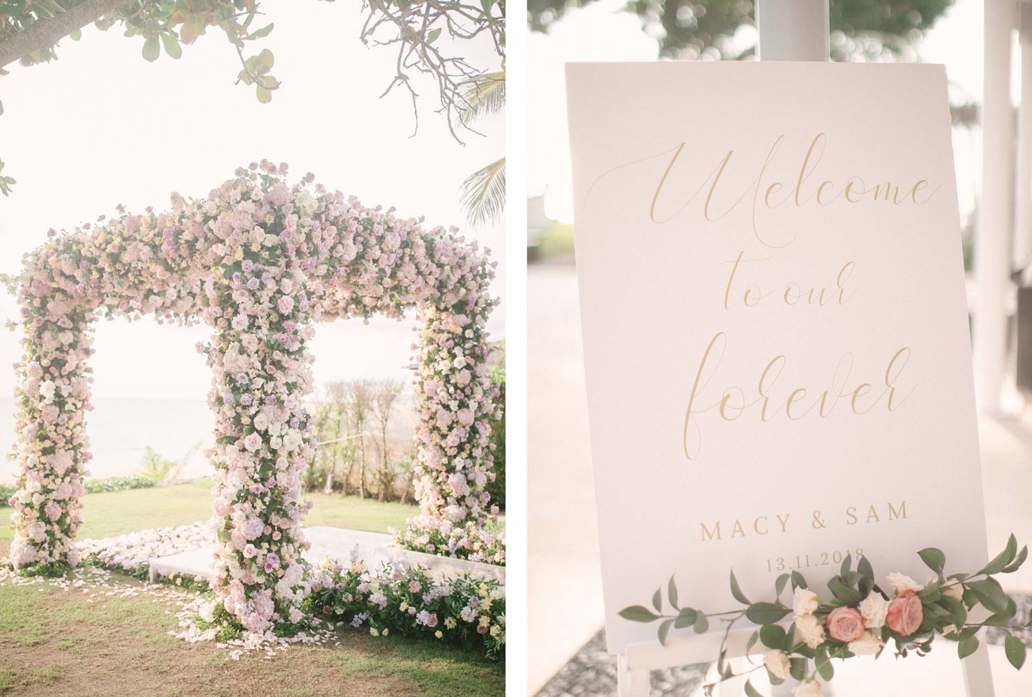 pink and gold wedding unforgettable flowers