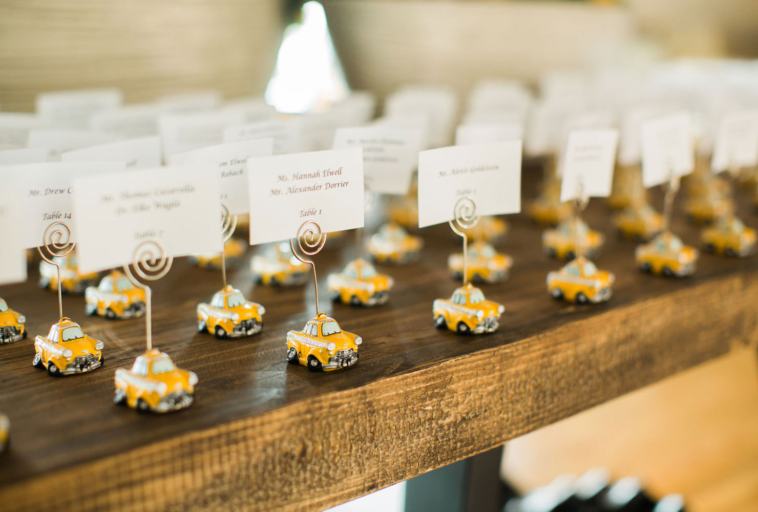 wedding place card ideas a city wedding