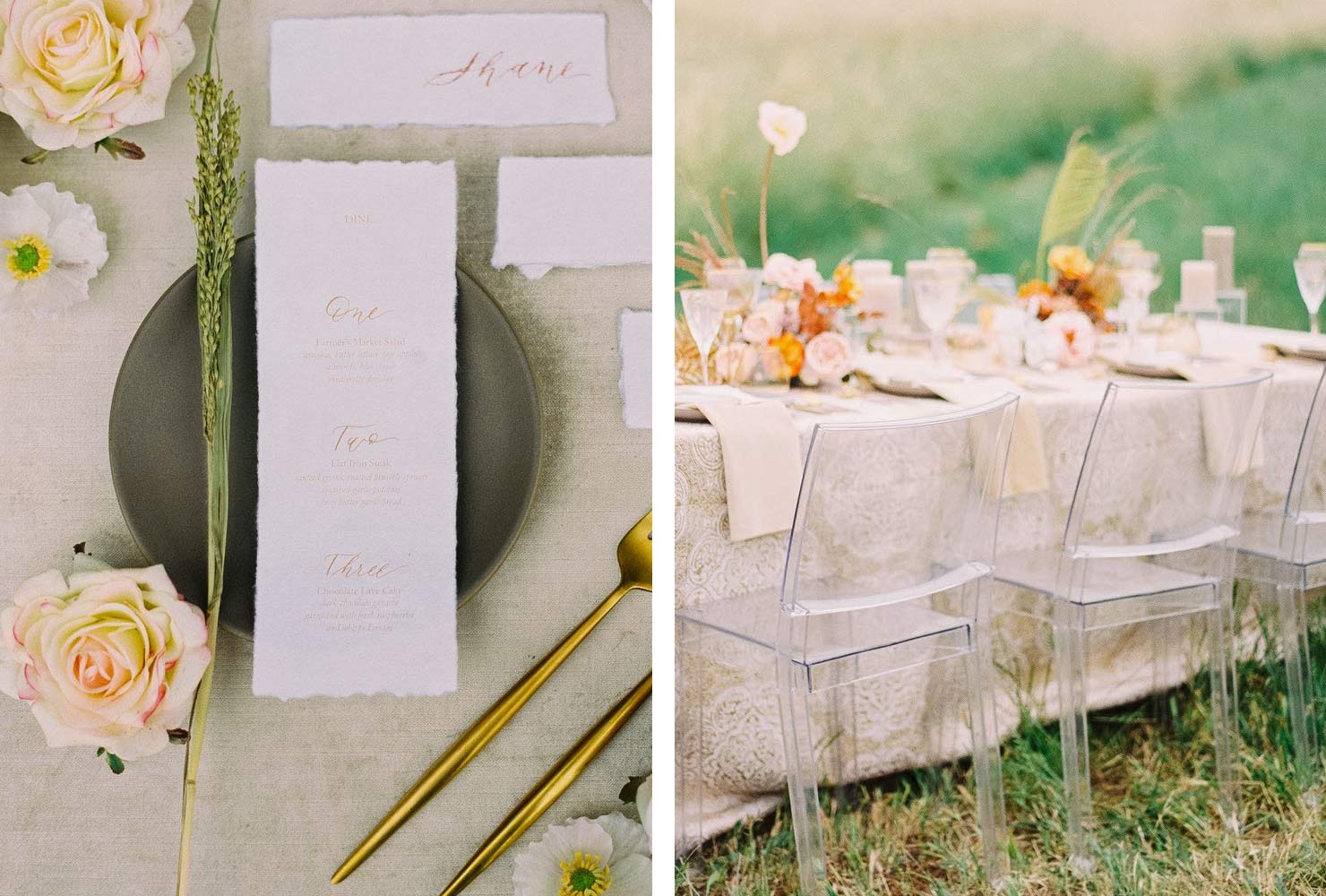 wedding place card ideas delicate edges