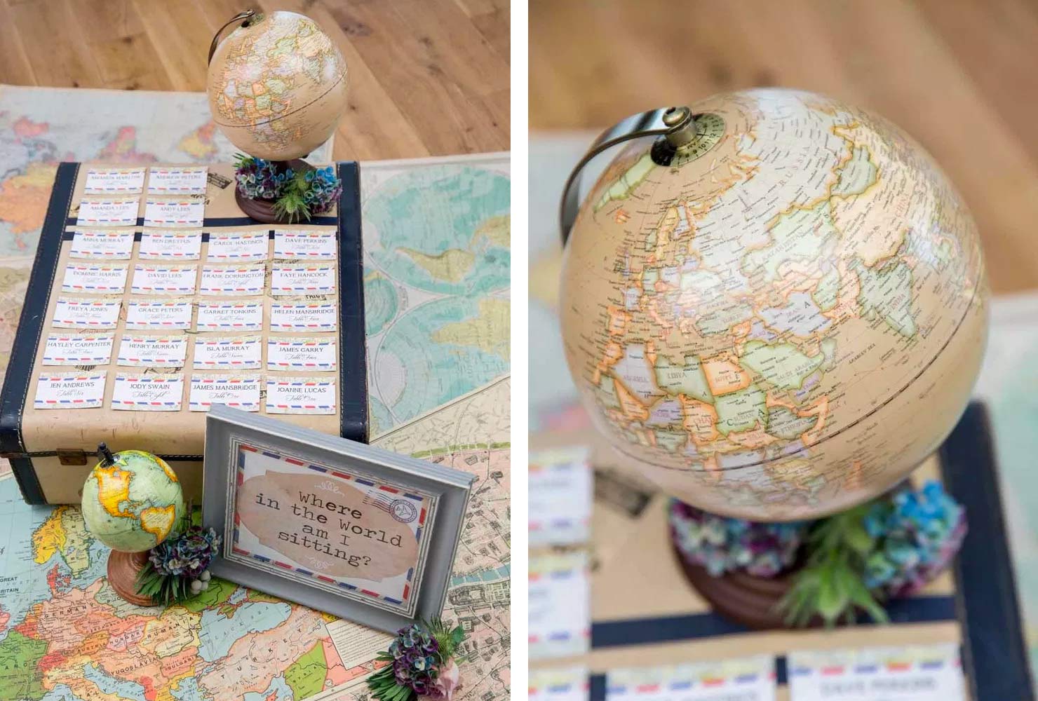 wedding place card ideas going on an adventure