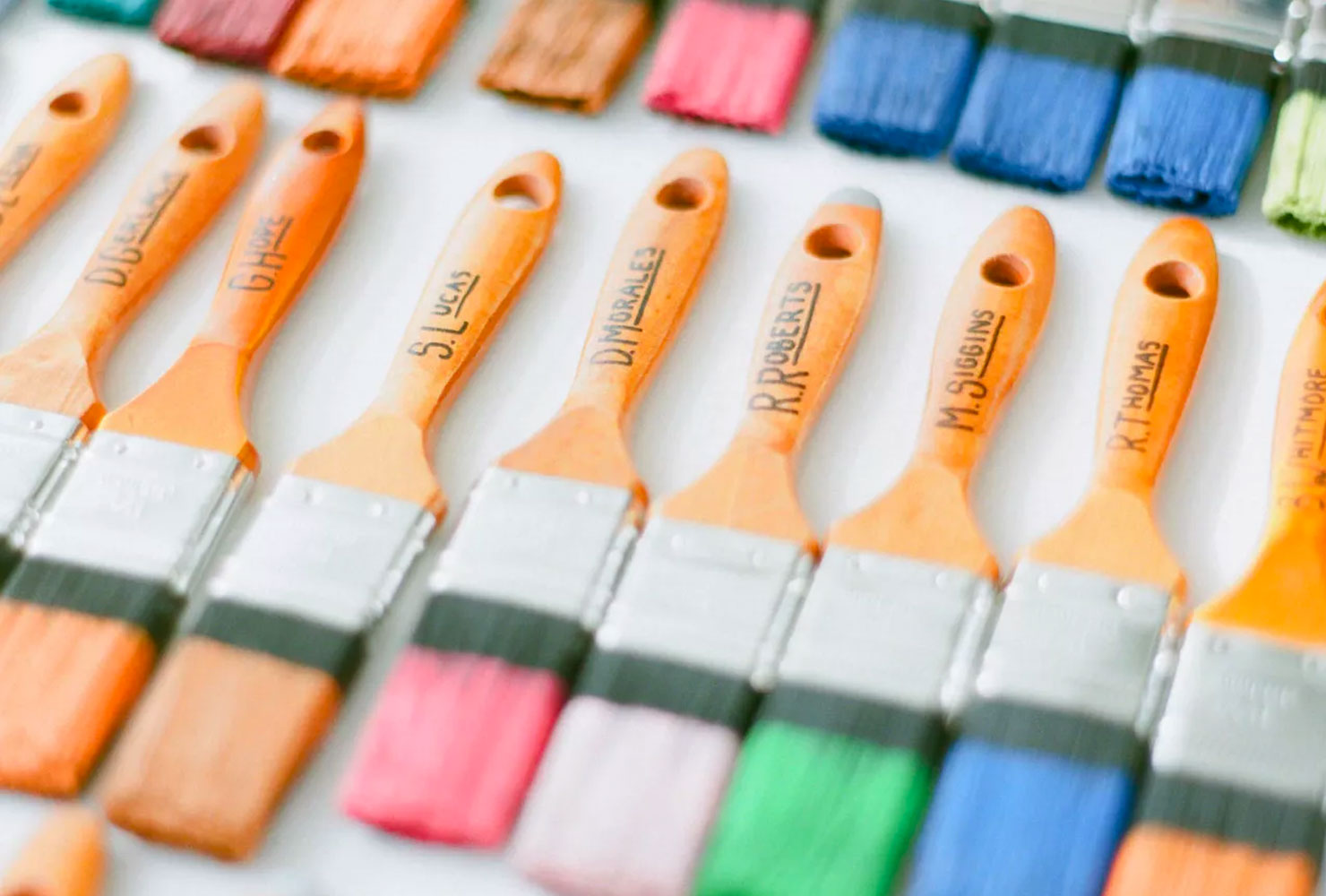 wedding place card ideas painted palette