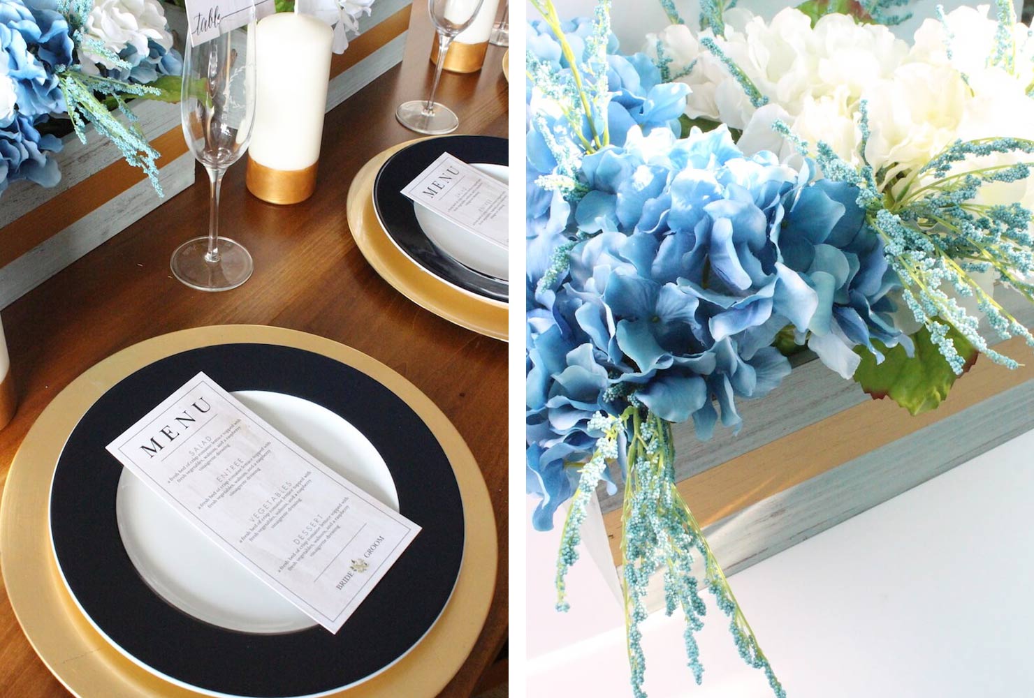 wedding place card ideas pair with the menu