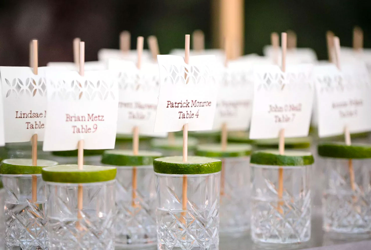 wedding place card ideas shots all around
