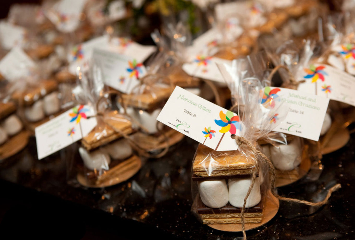 wedding place card ideas smore fun