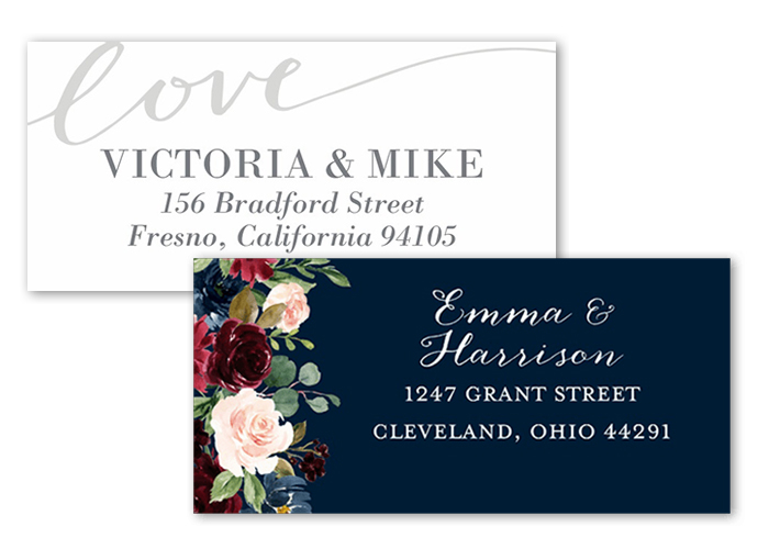 A set of new address labels.