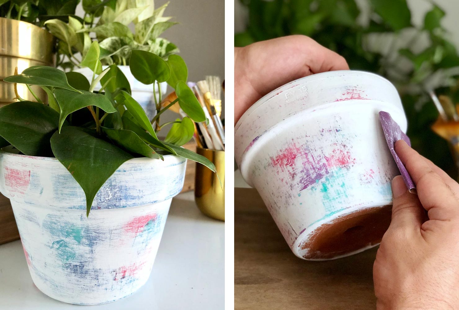 christmas gift ideas for boyfriend dry brushed planter.