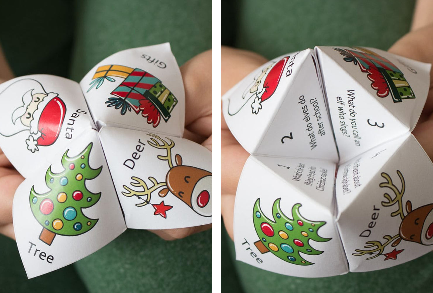 Christmas themed fortune cookie.