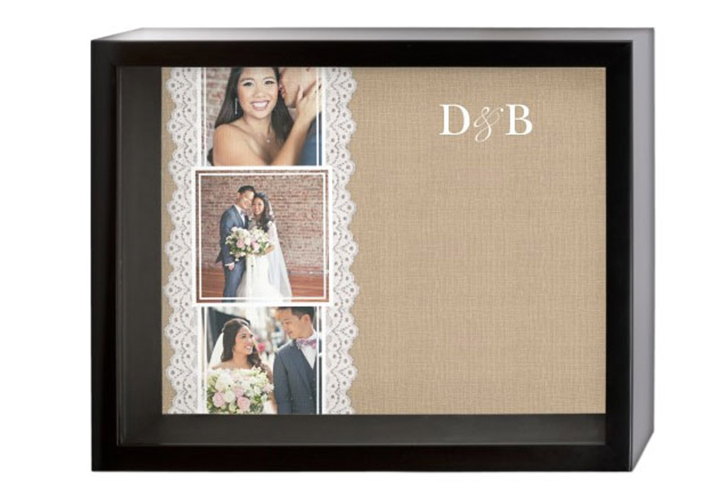 Wedding memories shadow box. 