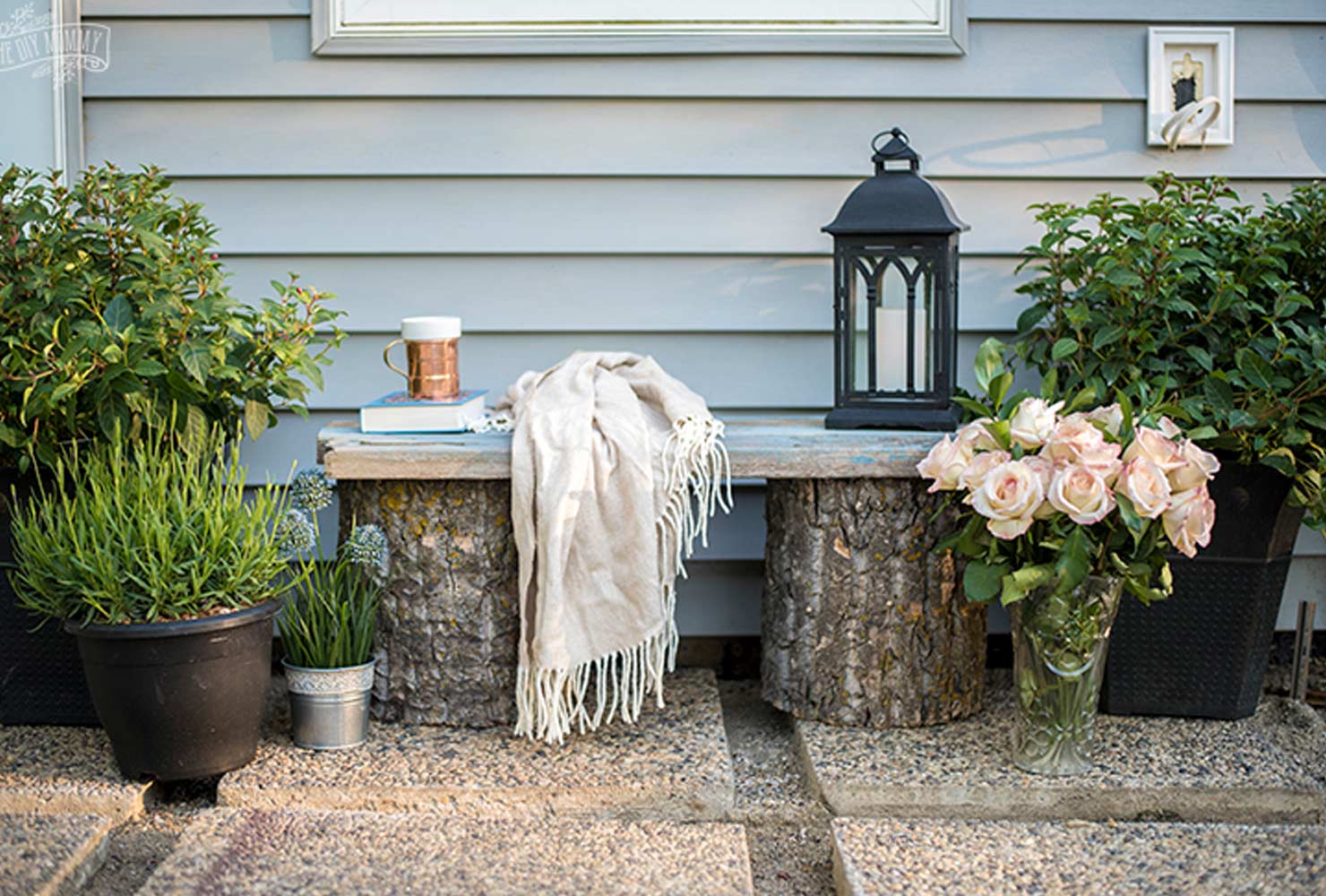 Rustic garden bench.