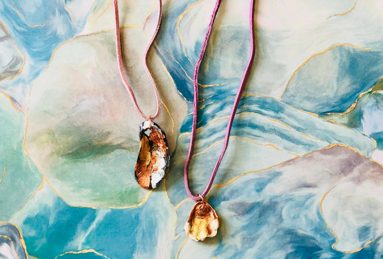 Seashell necklaces.