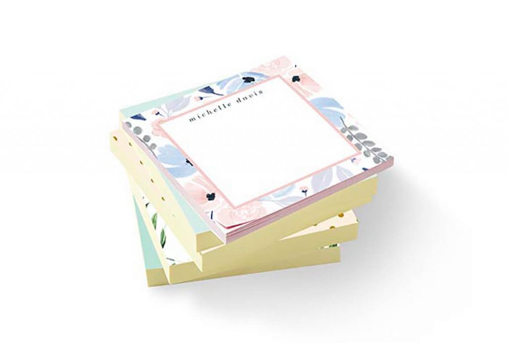 Floral stack of post it notes.