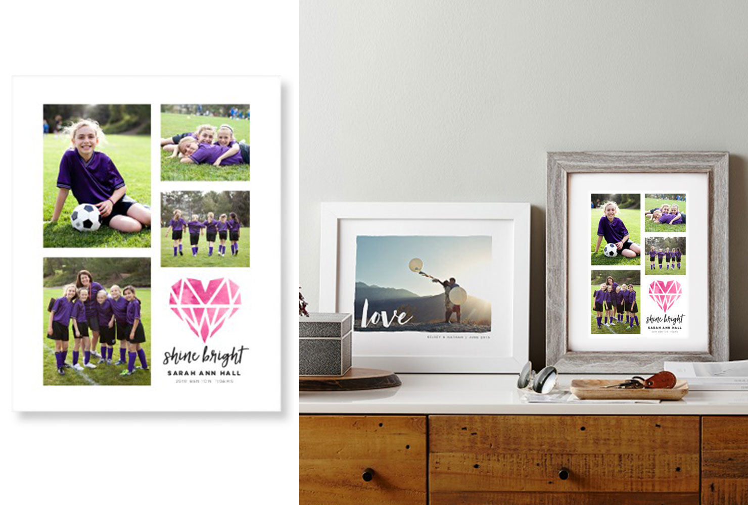 Soccer print in frame.