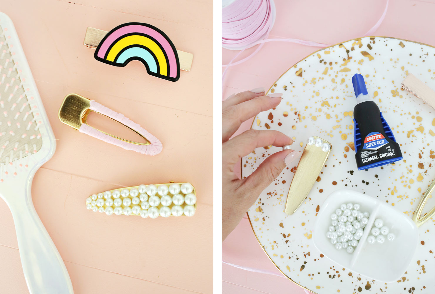 DIY hair clips.