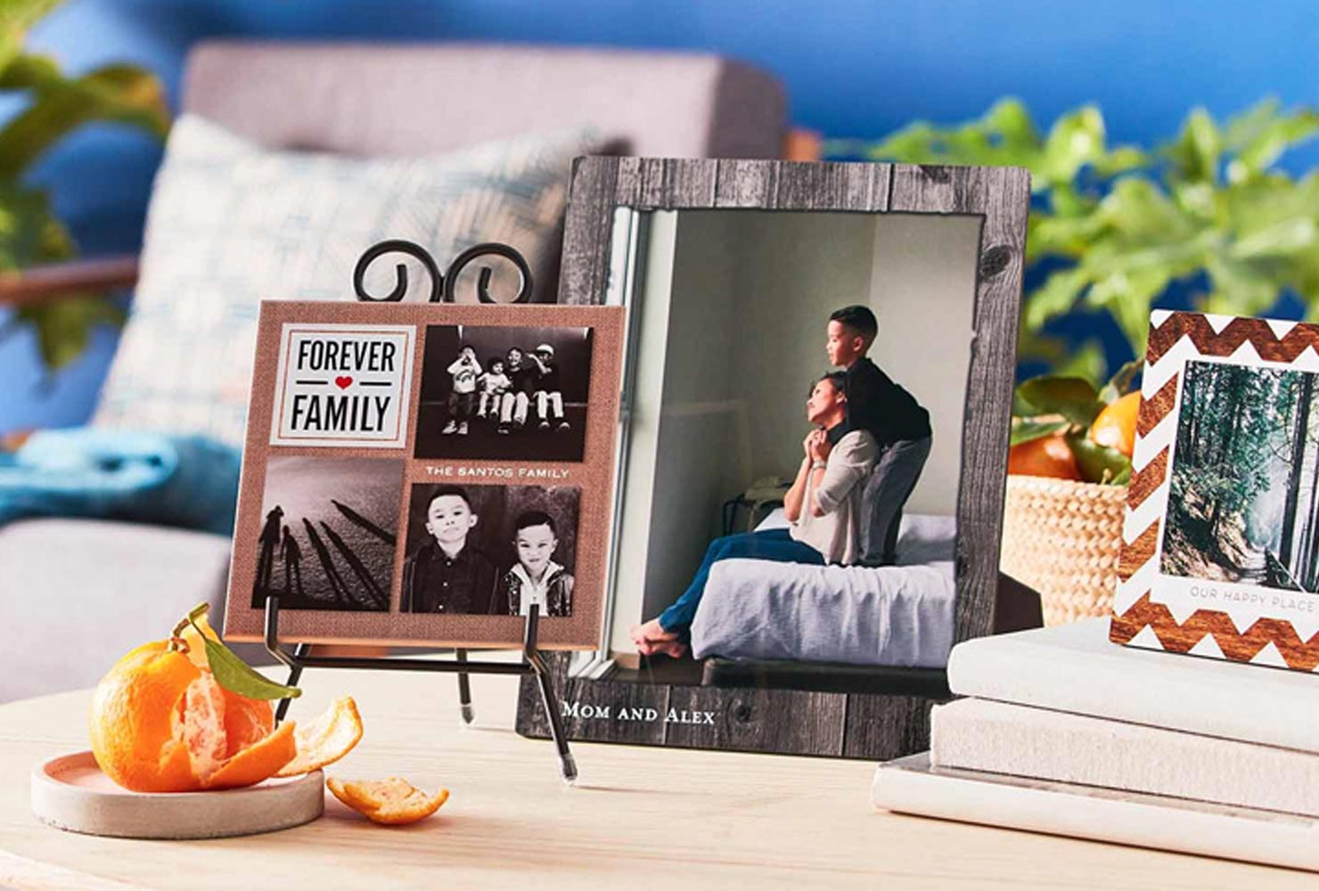 Framed photos.