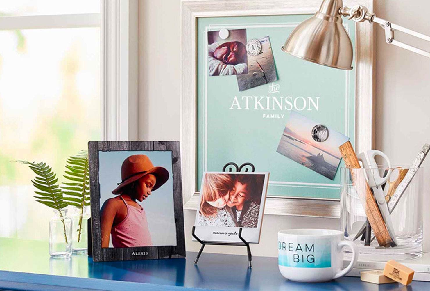 Magnetic photo board.