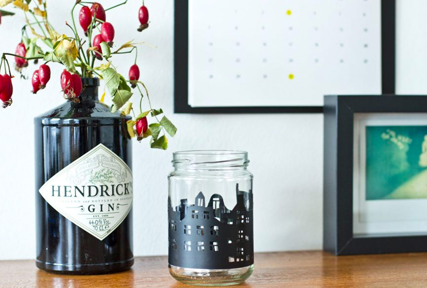 Gin bottle vase.