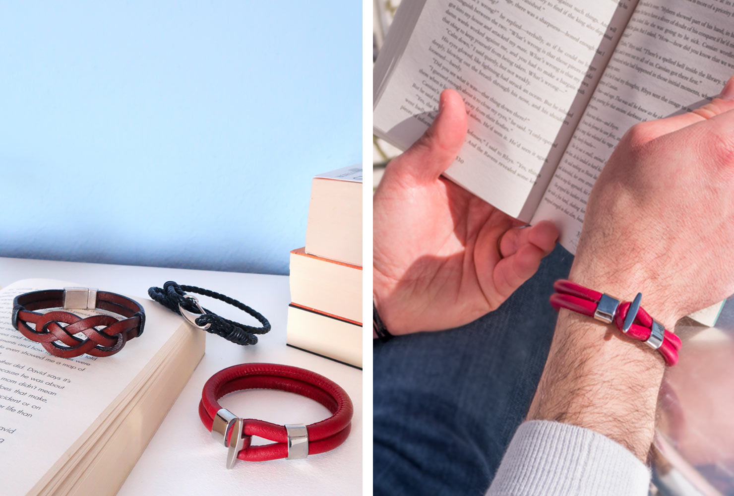 Leather bracelet.