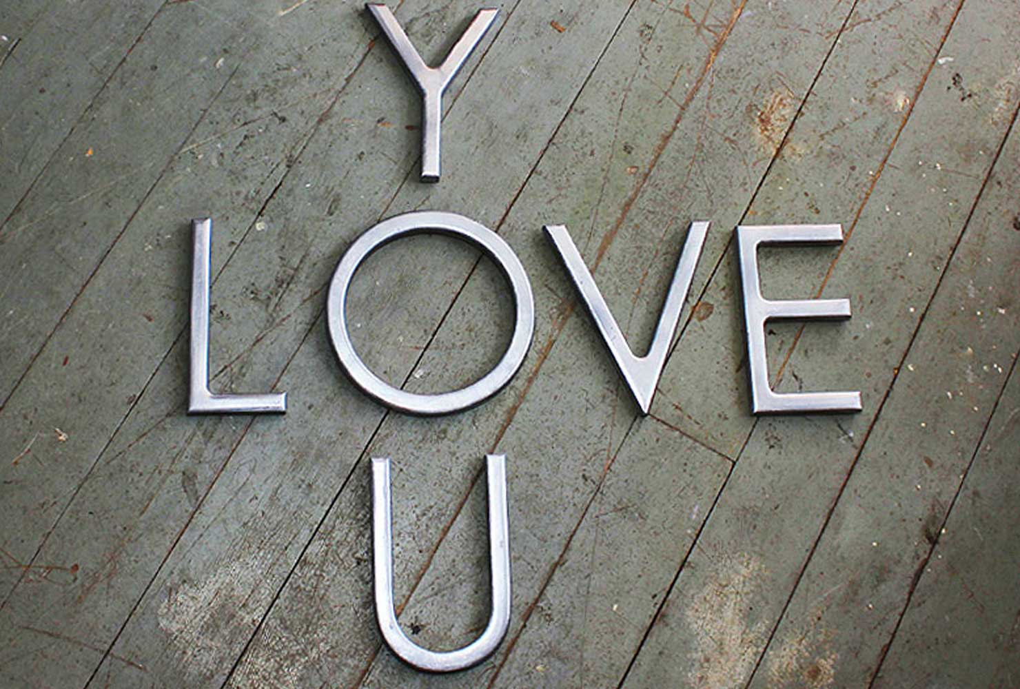 Love you metal letters.