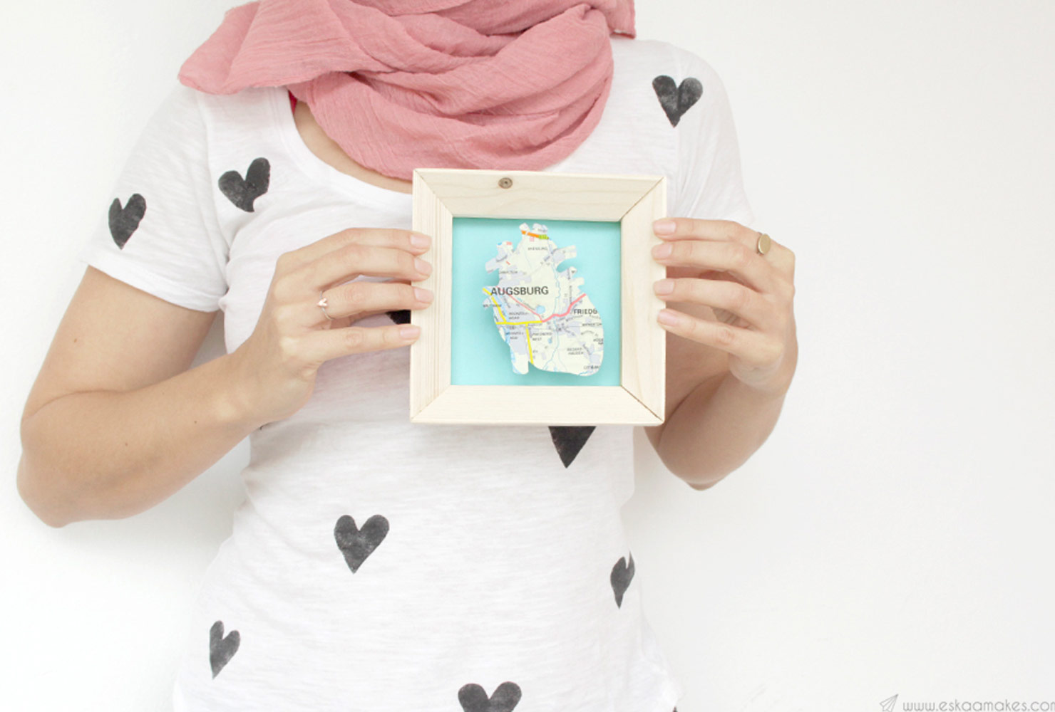 Framed map cutout.