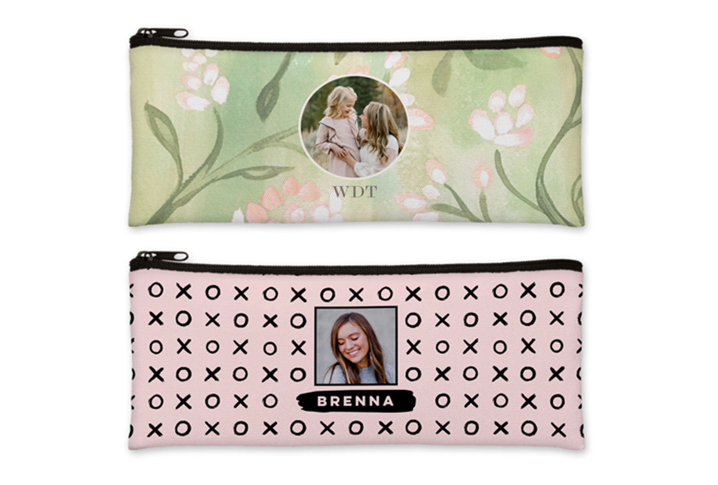 Patterned pencil bags.