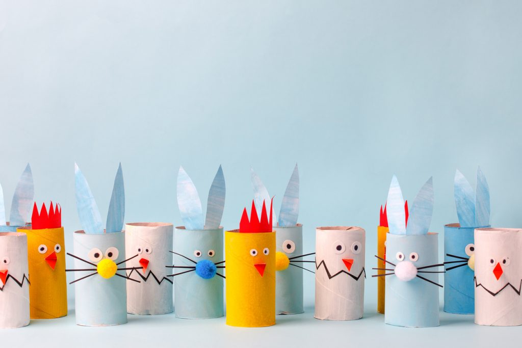 Paper toy Happy Easter home party easy crafts for kids