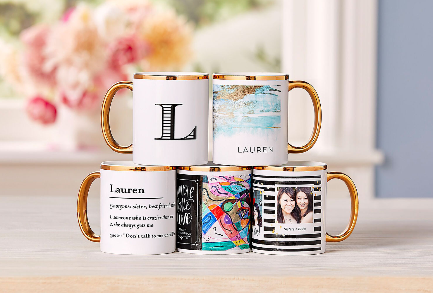 Coffee mugs.