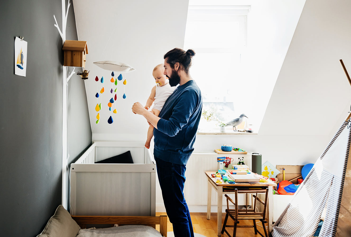Father and baby.