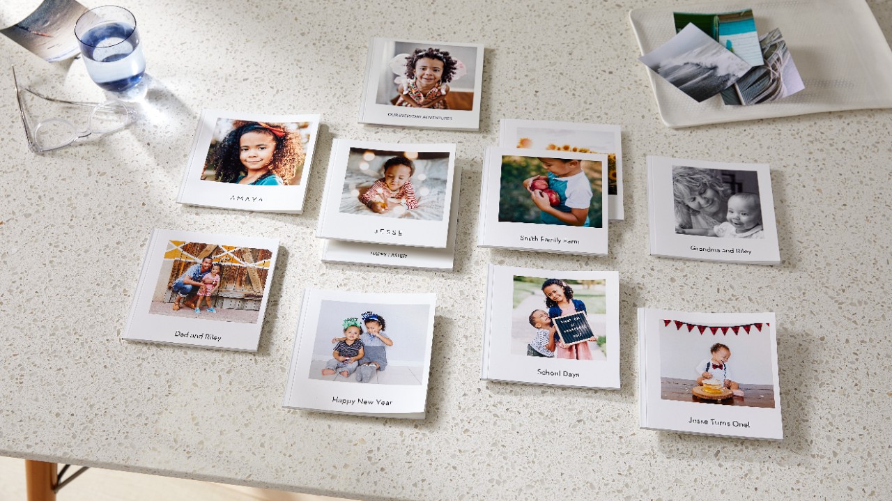 group of small mini softcover photo books