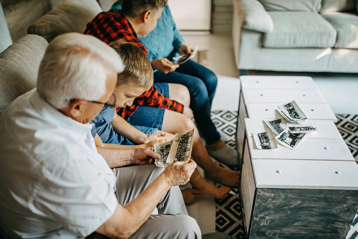 Grandparents spending time with their grandsons